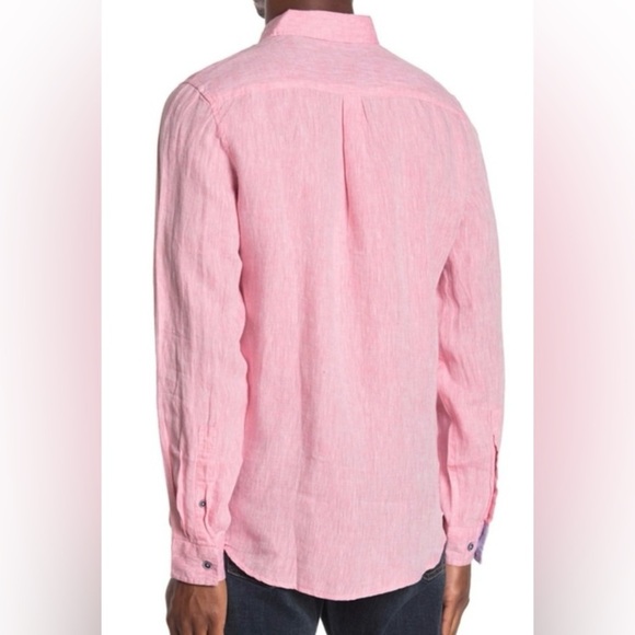 Report Collection Pink Linen Resort Button Down Medium - Picture 13 of 13